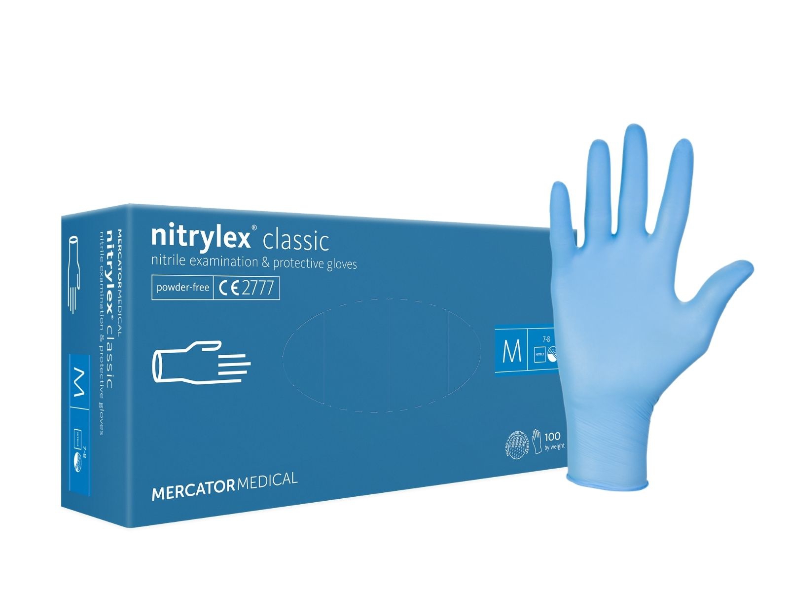 Rękawice Nitrylex Blue M Mercator Classic KARTON